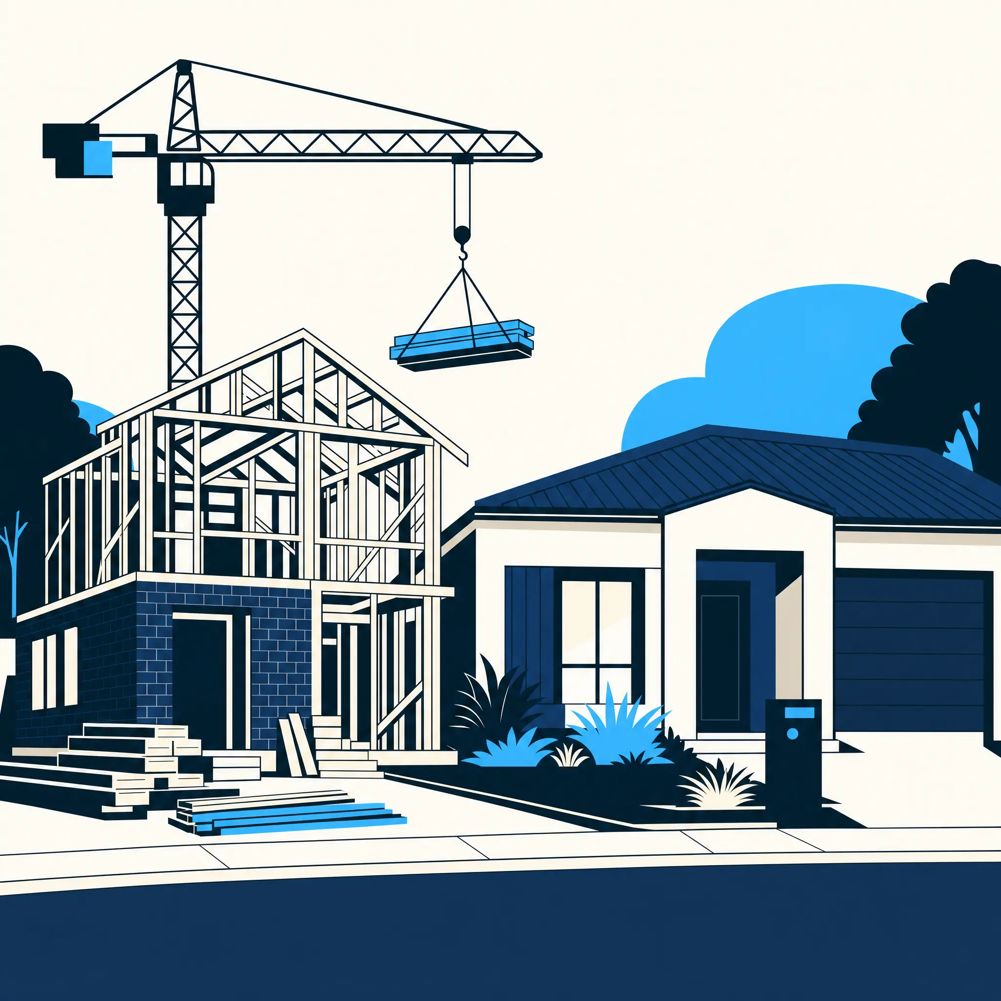 illustration representing building your first home