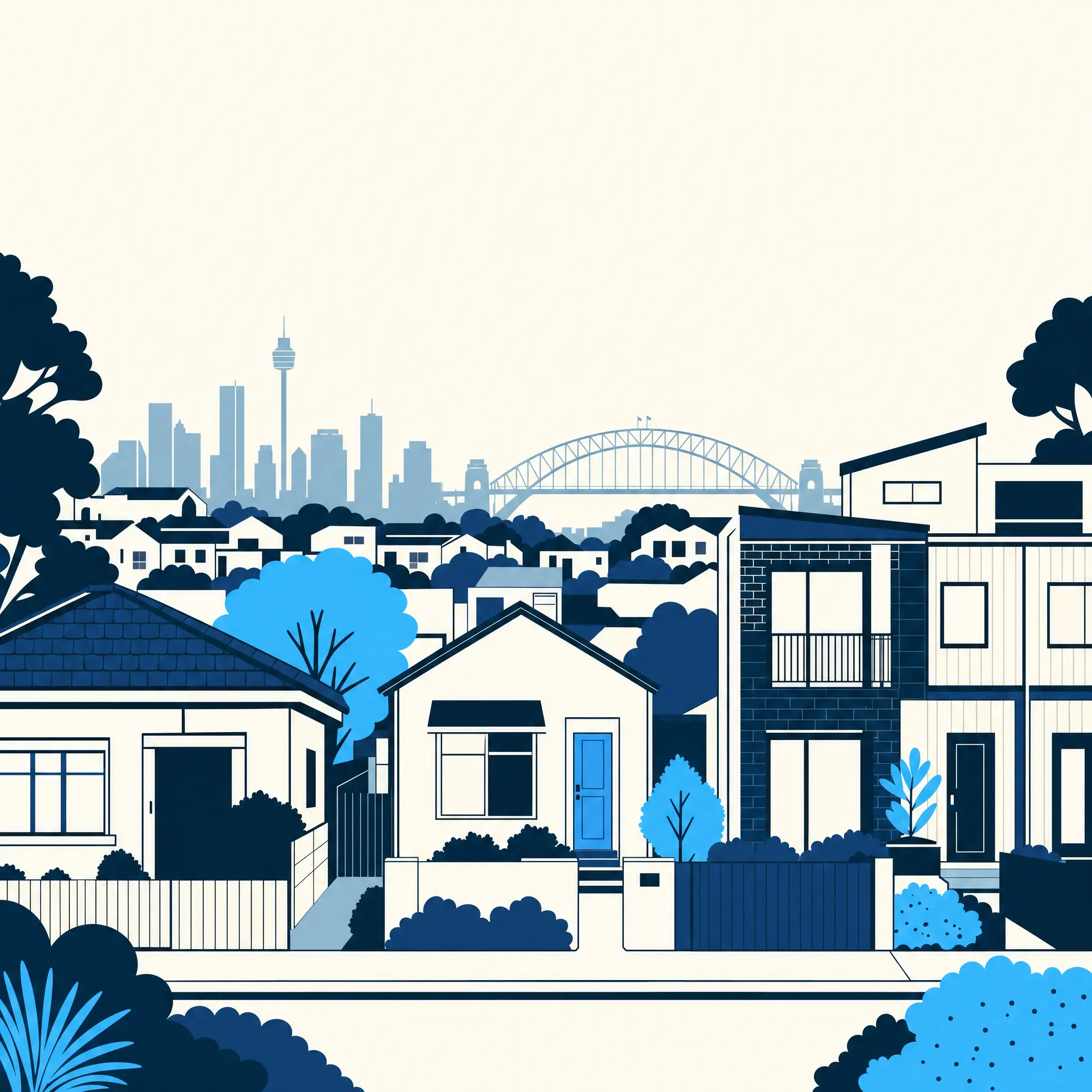 illustration of suburban first homes in New South Wales